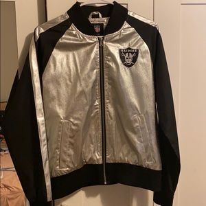 Raiders NFL Official Silver Womans Jacket